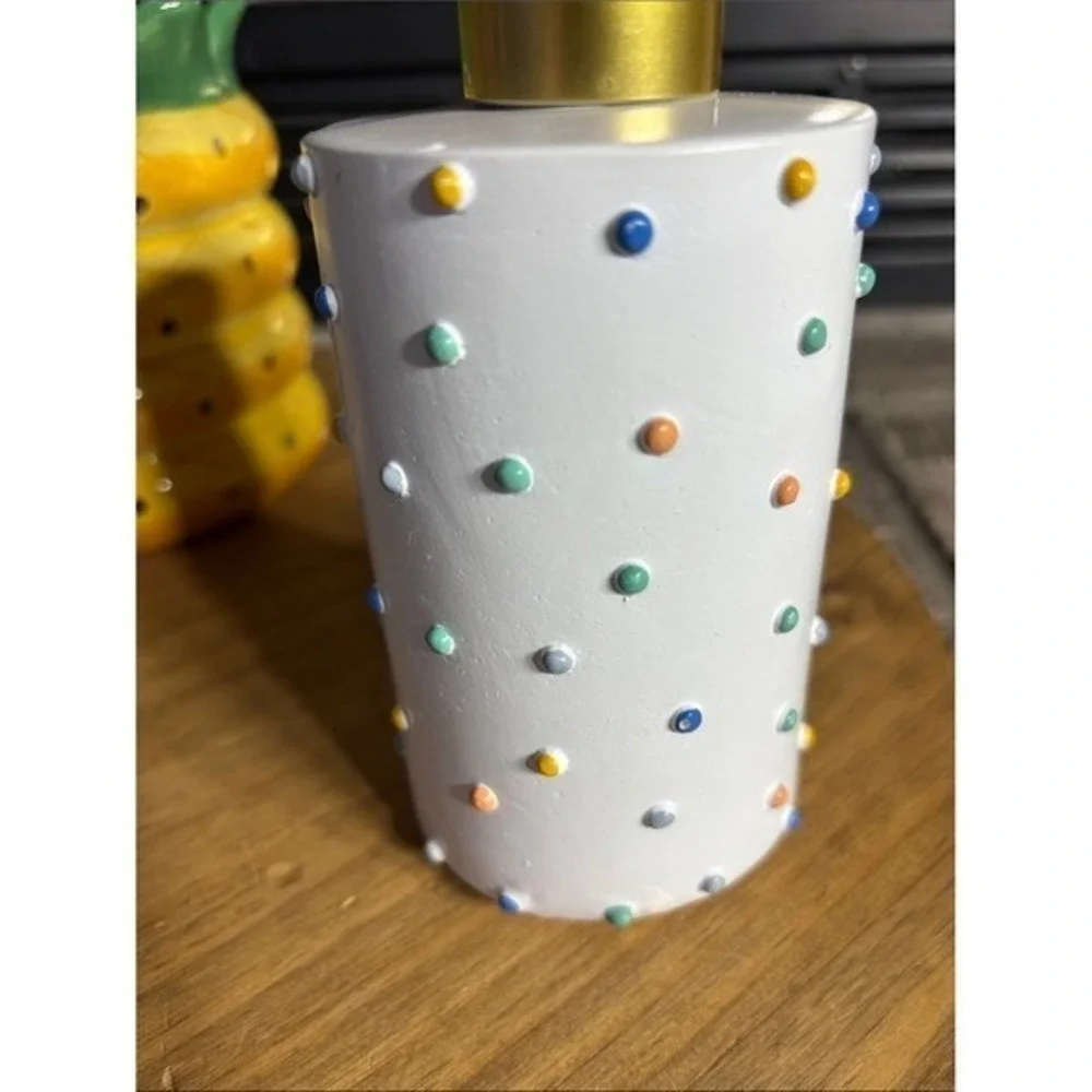 The Big One Polka Dot Bathroom Set Shower Curtain Soap Dispenser & Bath Mat NEW